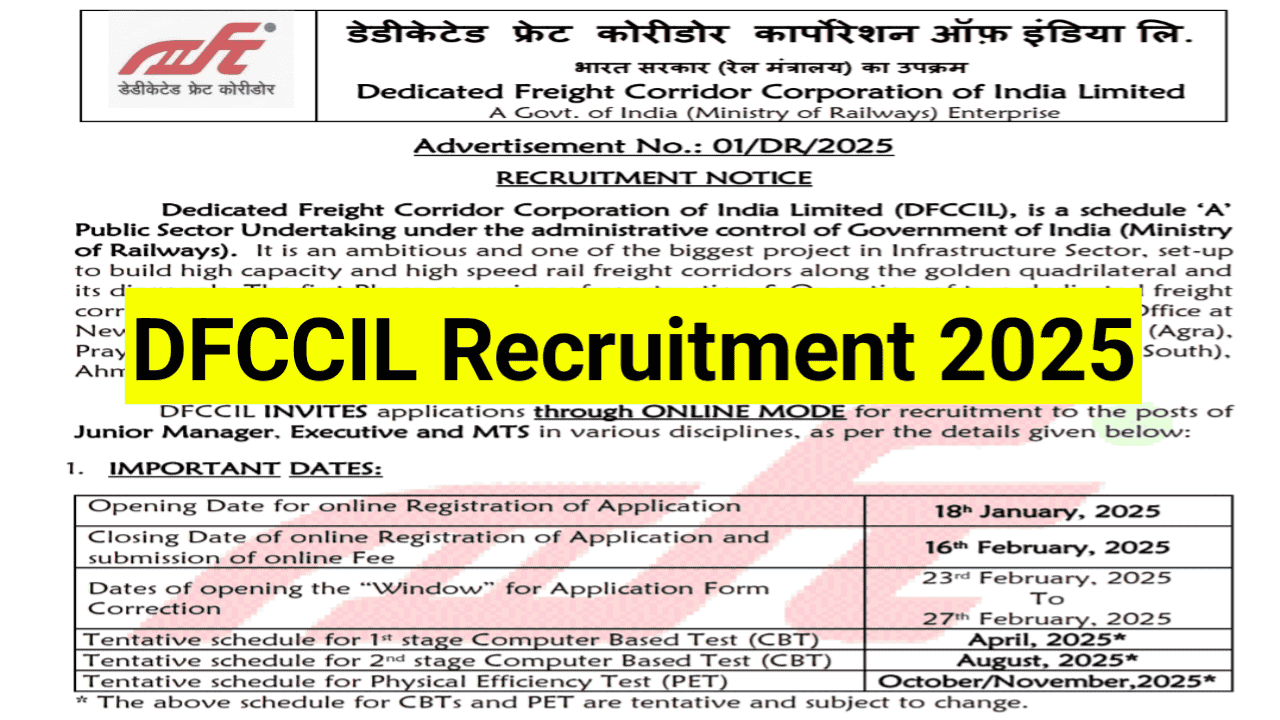 DFCCIL Recruitment 2025