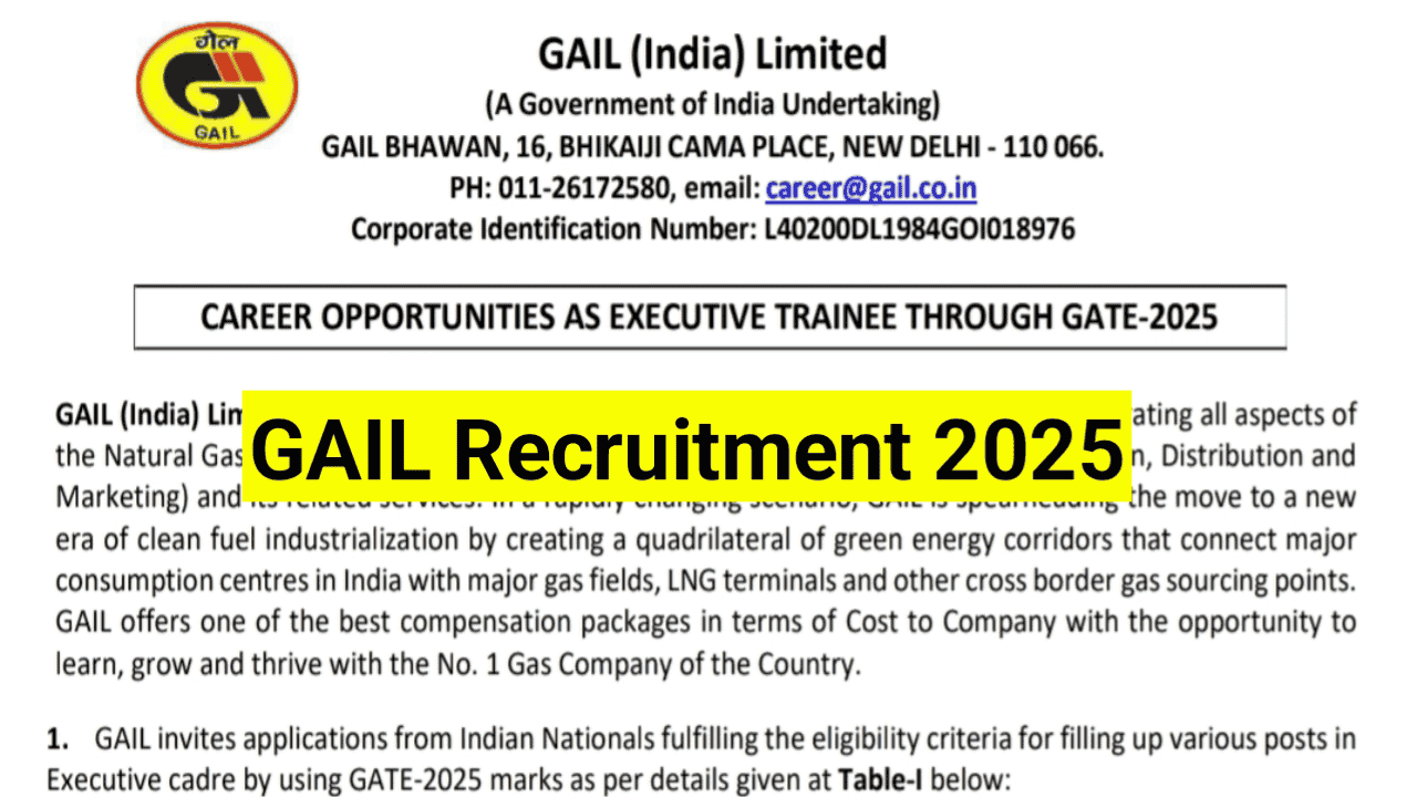 GAIL Recruitment 2025